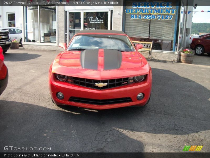 Inferno Orange Metallic / Black 2012 Chevrolet Camaro LT/RS Convertible