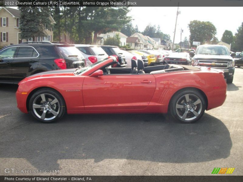 Inferno Orange Metallic / Black 2012 Chevrolet Camaro LT/RS Convertible