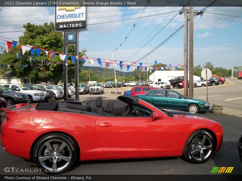 Inferno Orange Metallic / Black 2012 Chevrolet Camaro LT/RS Convertible