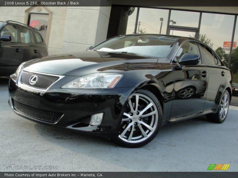 Obsidian Black / Black 2008 Lexus IS 250