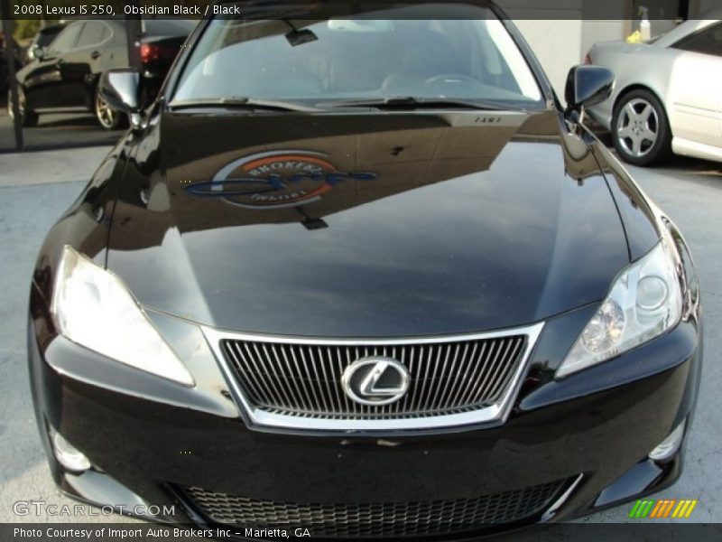 Obsidian Black / Black 2008 Lexus IS 250