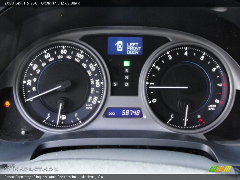 Obsidian Black / Black 2008 Lexus IS 250