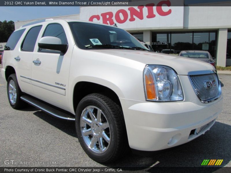 White Diamond Tricoat / Cocoa/Light Cashmere 2012 GMC Yukon Denali