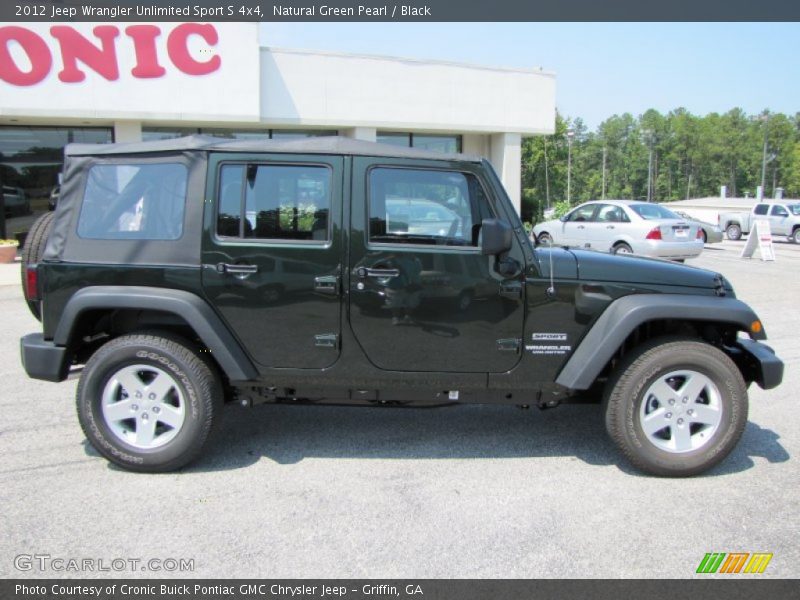 Natural Green Pearl / Black 2012 Jeep Wrangler Unlimited Sport S 4x4