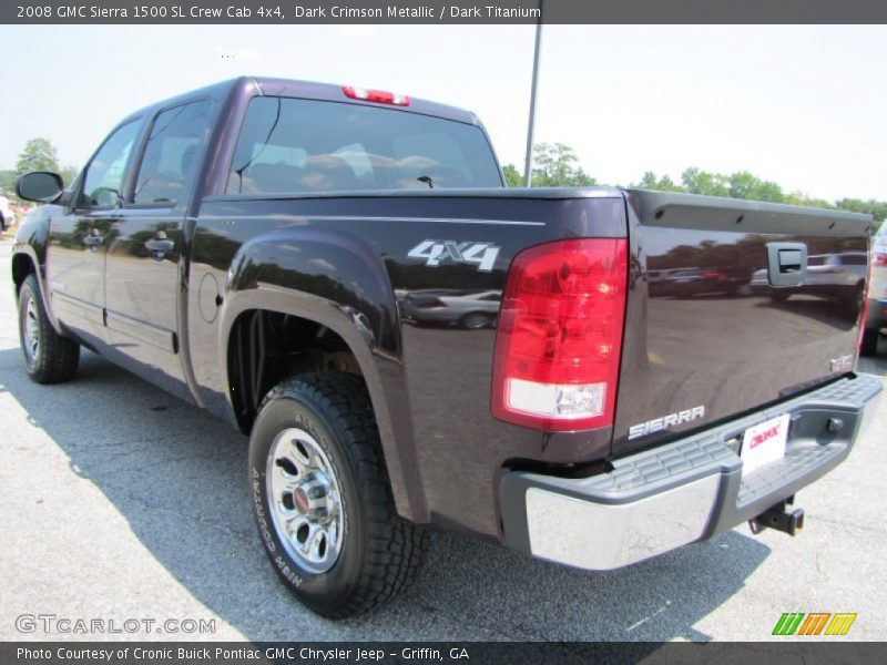 Dark Crimson Metallic / Dark Titanium 2008 GMC Sierra 1500 SL Crew Cab 4x4