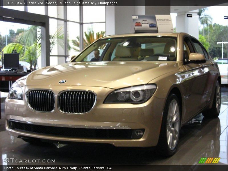 Milano Beige Metallic / Champagne 2012 BMW 7 Series 750i Sedan