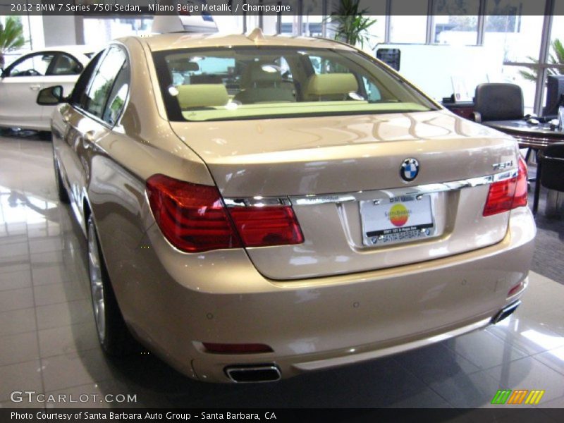 Milano Beige Metallic / Champagne 2012 BMW 7 Series 750i Sedan