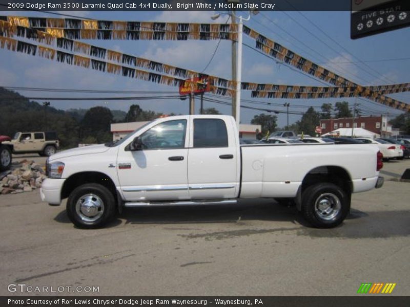 Bright White / Medium Slate Gray 2009 Dodge Ram 3500 Laramie Quad Cab 4x4 Dually