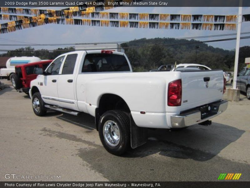 Bright White / Medium Slate Gray 2009 Dodge Ram 3500 Laramie Quad Cab 4x4 Dually