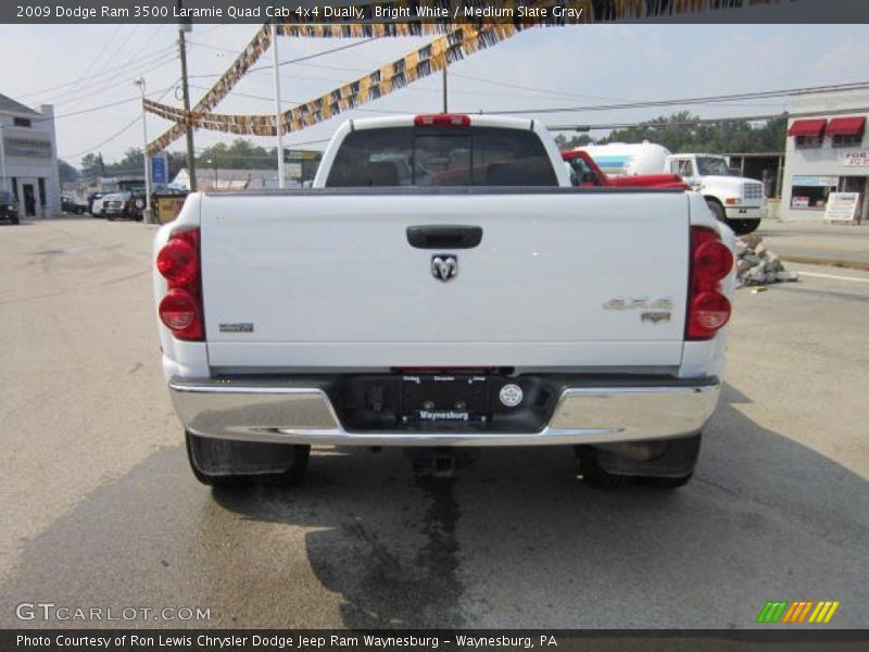 Bright White / Medium Slate Gray 2009 Dodge Ram 3500 Laramie Quad Cab 4x4 Dually