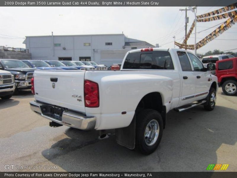 Bright White / Medium Slate Gray 2009 Dodge Ram 3500 Laramie Quad Cab 4x4 Dually