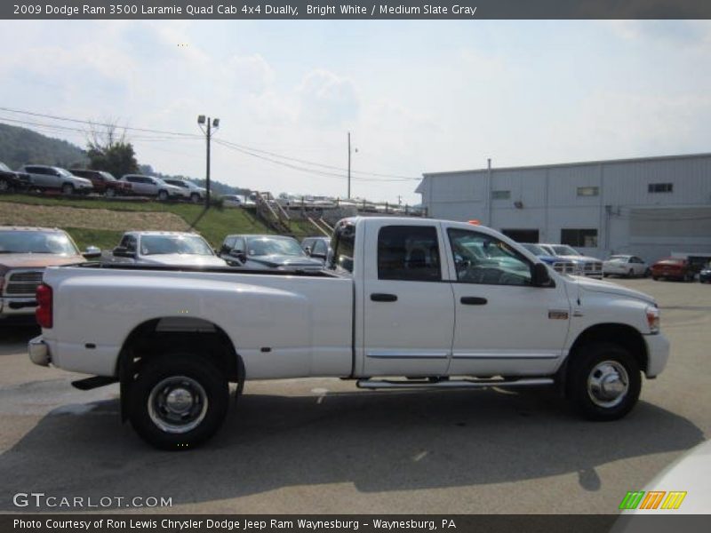 Bright White / Medium Slate Gray 2009 Dodge Ram 3500 Laramie Quad Cab 4x4 Dually