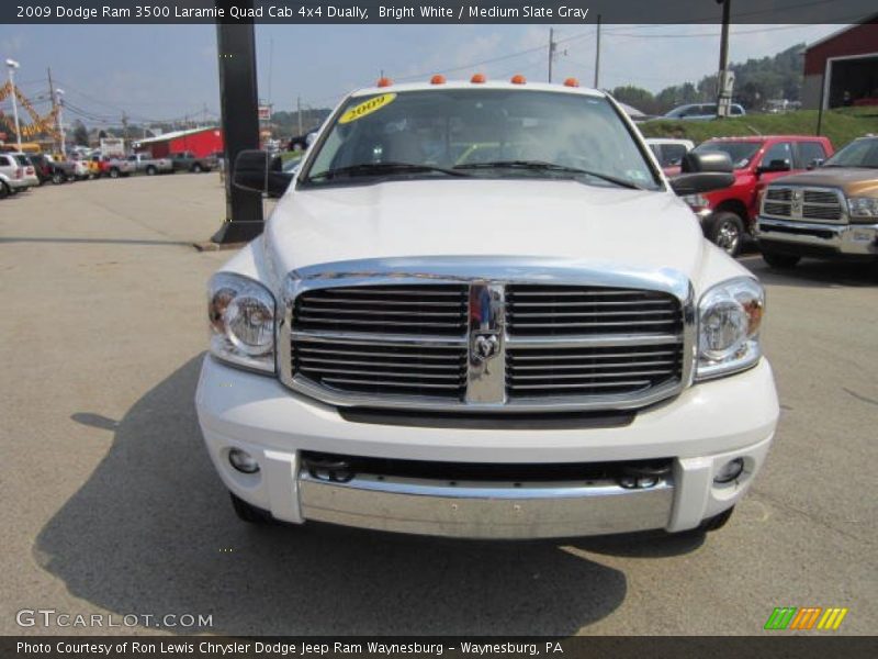 Bright White / Medium Slate Gray 2009 Dodge Ram 3500 Laramie Quad Cab 4x4 Dually