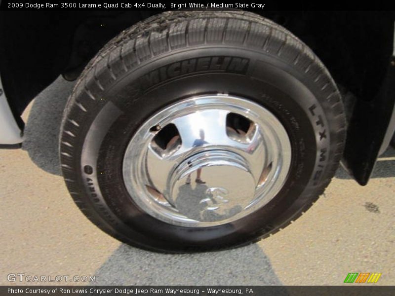 Bright White / Medium Slate Gray 2009 Dodge Ram 3500 Laramie Quad Cab 4x4 Dually