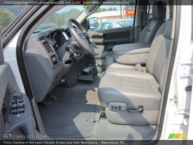Bright White / Medium Slate Gray 2009 Dodge Ram 3500 Laramie Quad Cab 4x4 Dually