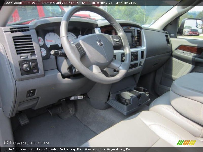 Bright White / Medium Slate Gray 2009 Dodge Ram 3500 Laramie Quad Cab 4x4 Dually