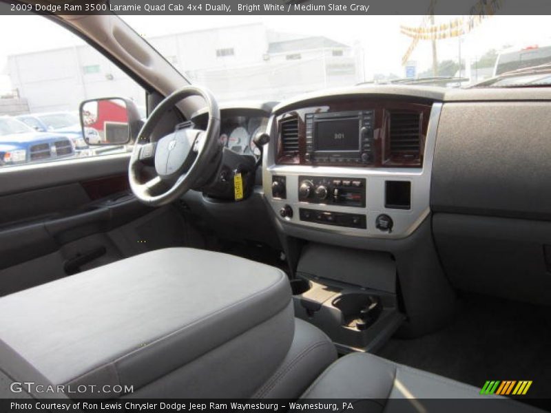 Bright White / Medium Slate Gray 2009 Dodge Ram 3500 Laramie Quad Cab 4x4 Dually