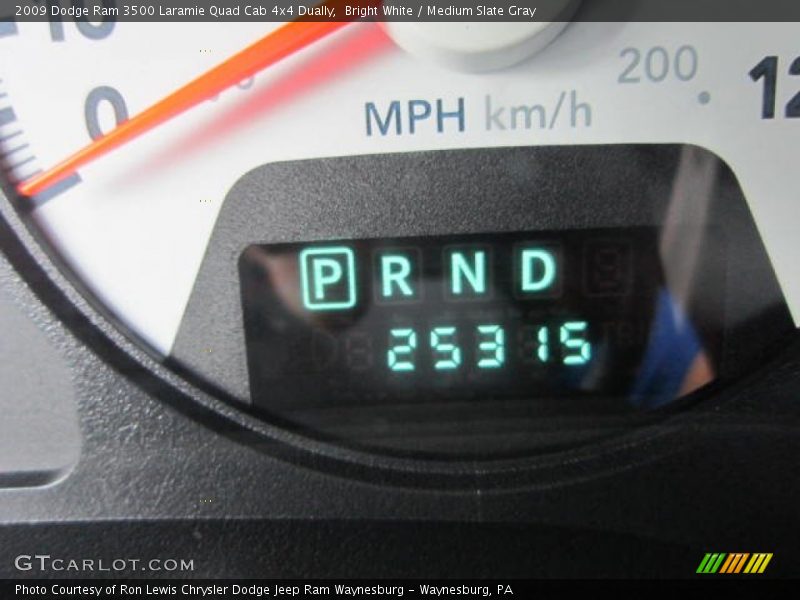 Bright White / Medium Slate Gray 2009 Dodge Ram 3500 Laramie Quad Cab 4x4 Dually