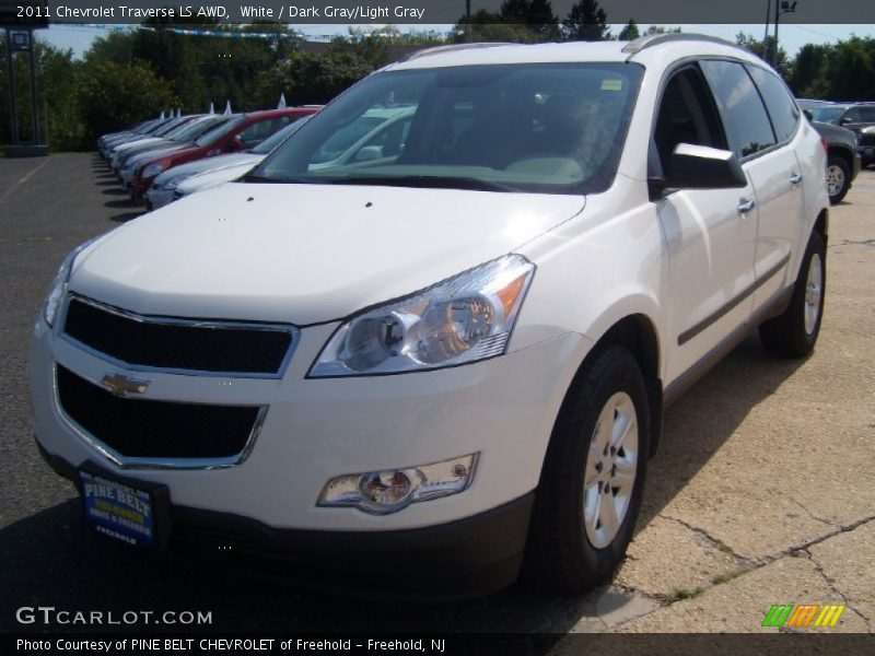 White / Dark Gray/Light Gray 2011 Chevrolet Traverse LS AWD