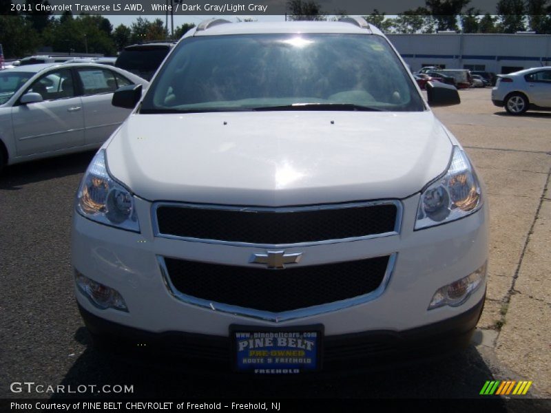 White / Dark Gray/Light Gray 2011 Chevrolet Traverse LS AWD