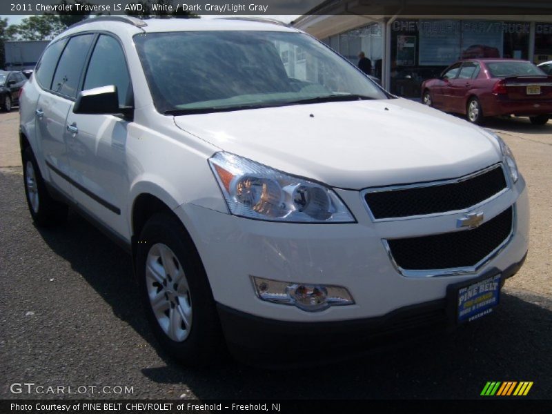 White / Dark Gray/Light Gray 2011 Chevrolet Traverse LS AWD
