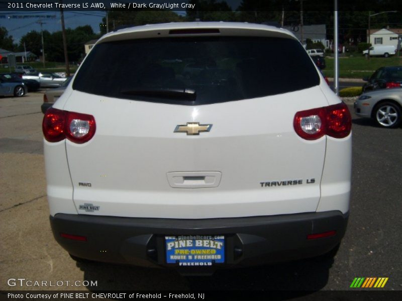 White / Dark Gray/Light Gray 2011 Chevrolet Traverse LS AWD