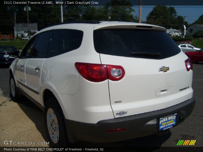 White / Dark Gray/Light Gray 2011 Chevrolet Traverse LS AWD