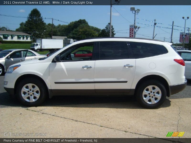 White / Dark Gray/Light Gray 2011 Chevrolet Traverse LS AWD