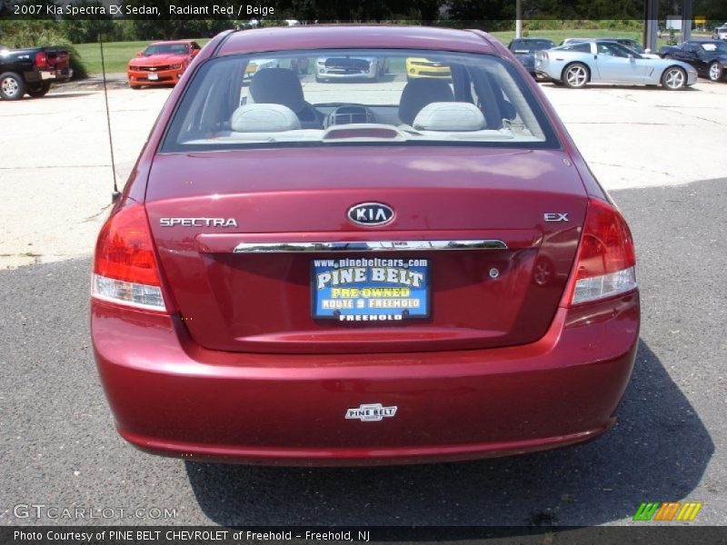 Radiant Red / Beige 2007 Kia Spectra EX Sedan