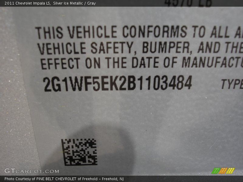 Silver Ice Metallic / Gray 2011 Chevrolet Impala LS