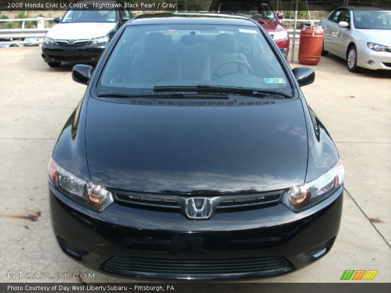 Nighthawk Black Pearl / Gray 2008 Honda Civic LX Coupe