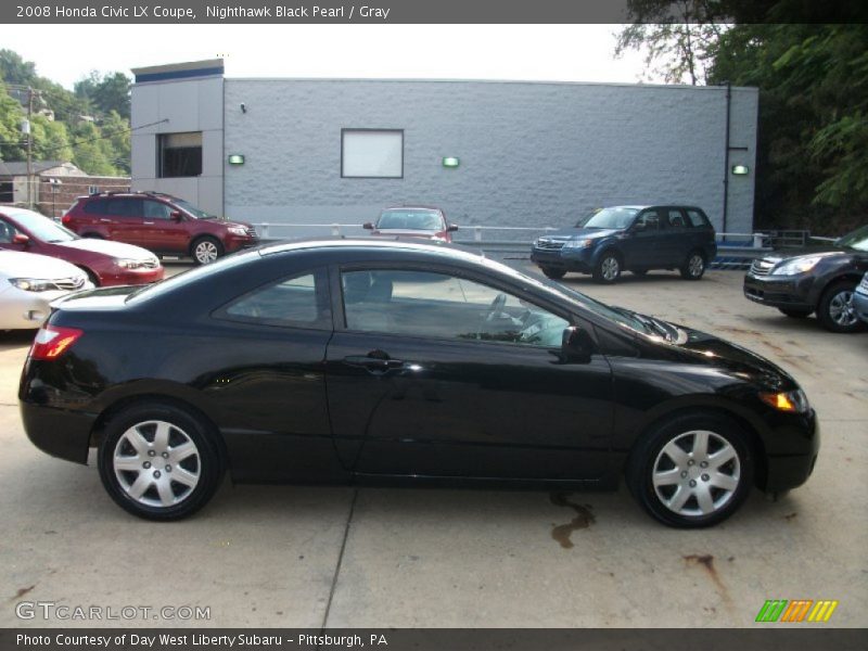 Nighthawk Black Pearl / Gray 2008 Honda Civic LX Coupe