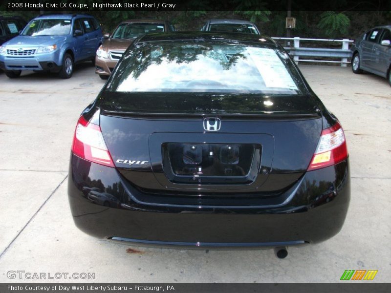 Nighthawk Black Pearl / Gray 2008 Honda Civic LX Coupe