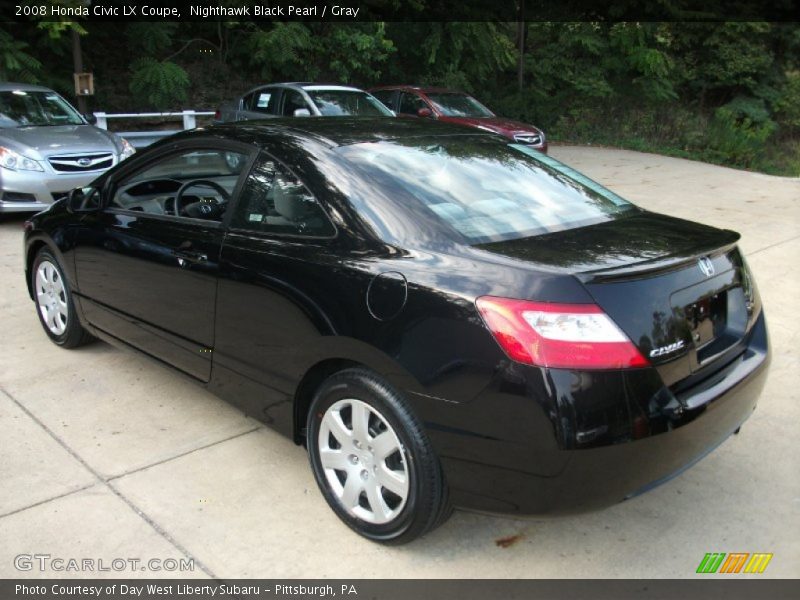 Nighthawk Black Pearl / Gray 2008 Honda Civic LX Coupe
