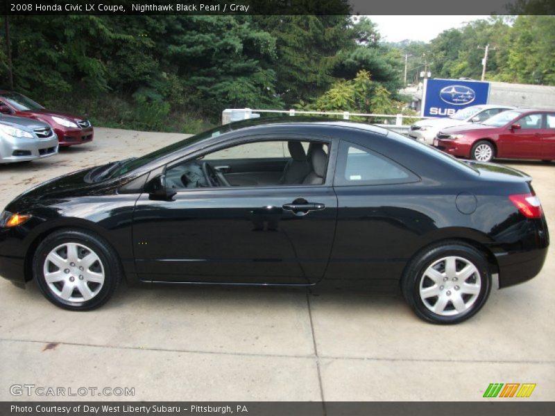 Nighthawk Black Pearl / Gray 2008 Honda Civic LX Coupe