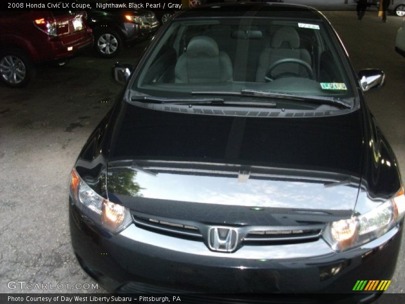 Nighthawk Black Pearl / Gray 2008 Honda Civic LX Coupe