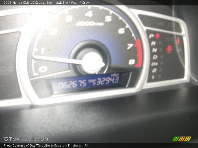Nighthawk Black Pearl / Gray 2008 Honda Civic LX Coupe