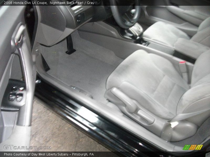 Nighthawk Black Pearl / Gray 2008 Honda Civic LX Coupe