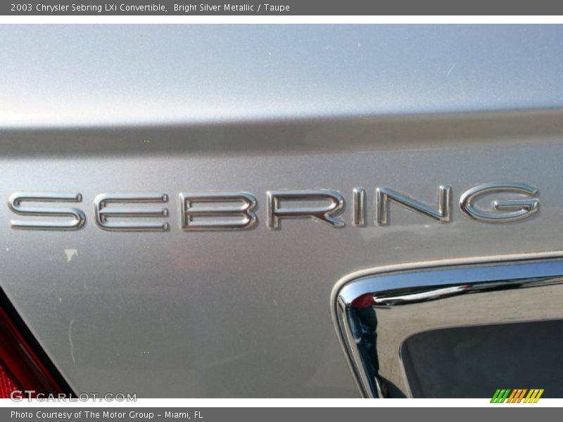 Bright Silver Metallic / Taupe 2003 Chrysler Sebring LXi Convertible