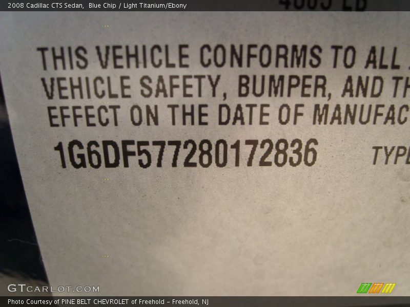 Blue Chip / Light Titanium/Ebony 2008 Cadillac CTS Sedan
