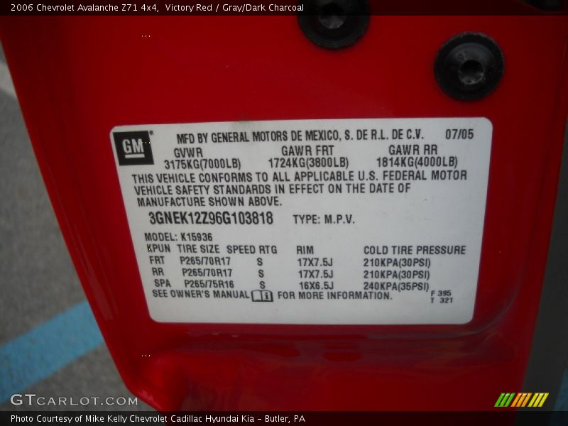 Victory Red / Gray/Dark Charcoal 2006 Chevrolet Avalanche Z71 4x4
