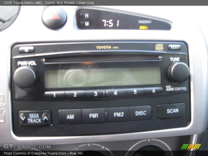 Cosmic Blue Metallic / Dark Gray 2006 Toyota Matrix AWD