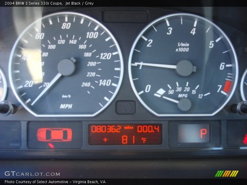 Jet Black / Grey 2004 BMW 3 Series 330i Coupe