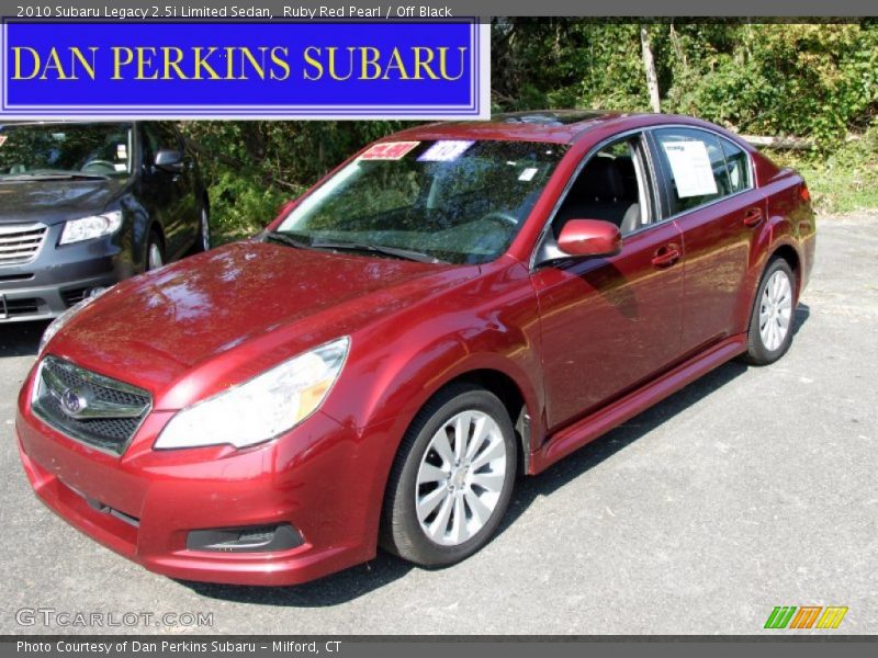 Ruby Red Pearl / Off Black 2010 Subaru Legacy 2.5i Limited Sedan
