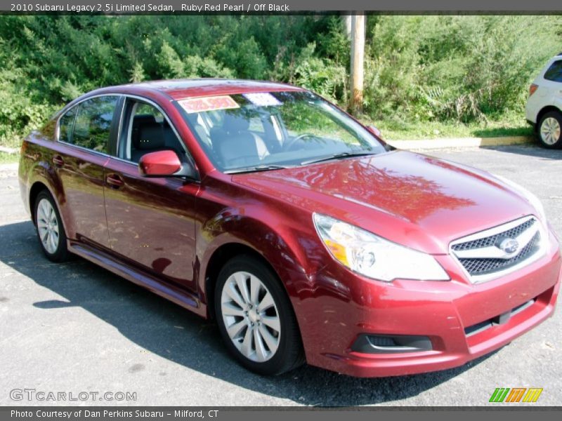 Ruby Red Pearl / Off Black 2010 Subaru Legacy 2.5i Limited Sedan