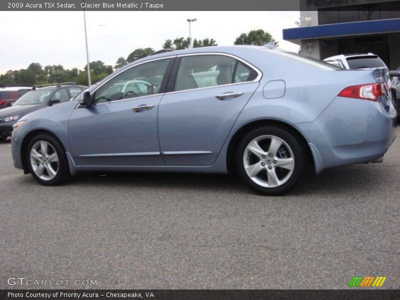 Glacier Blue Metallic / Taupe 2009 Acura TSX Sedan