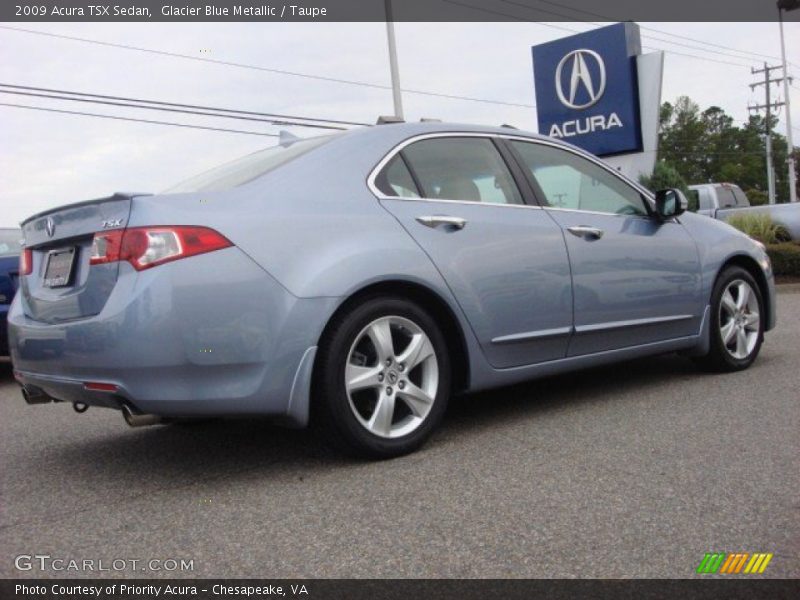 Glacier Blue Metallic / Taupe 2009 Acura TSX Sedan