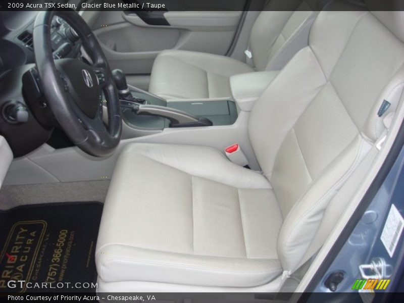 Glacier Blue Metallic / Taupe 2009 Acura TSX Sedan