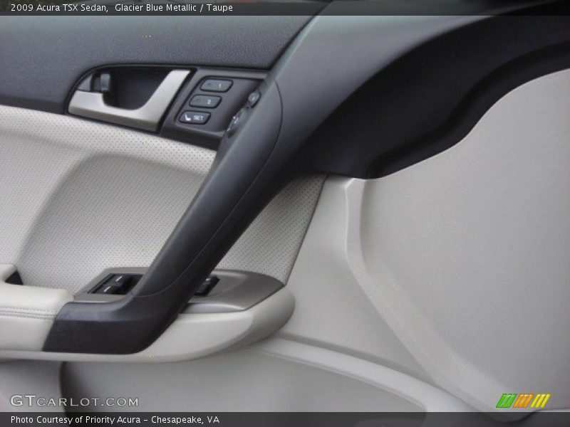 Glacier Blue Metallic / Taupe 2009 Acura TSX Sedan