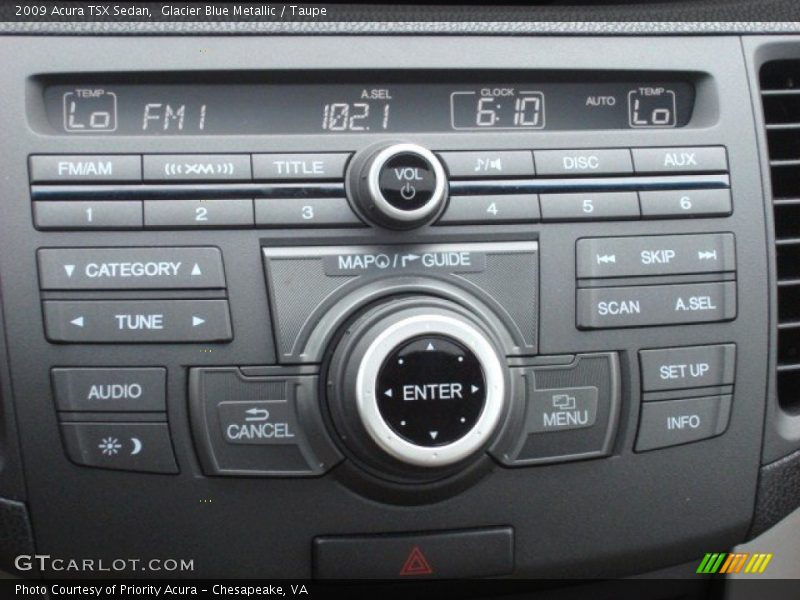 Glacier Blue Metallic / Taupe 2009 Acura TSX Sedan
